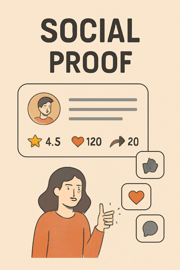 اثبات اجتماعی (Social Proof) و استفاده از نظرات، لایک، اشتراک‌گذاری